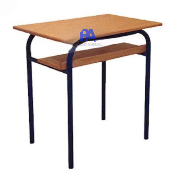 Table scolaire individuelle avec casier en bois réf.39556